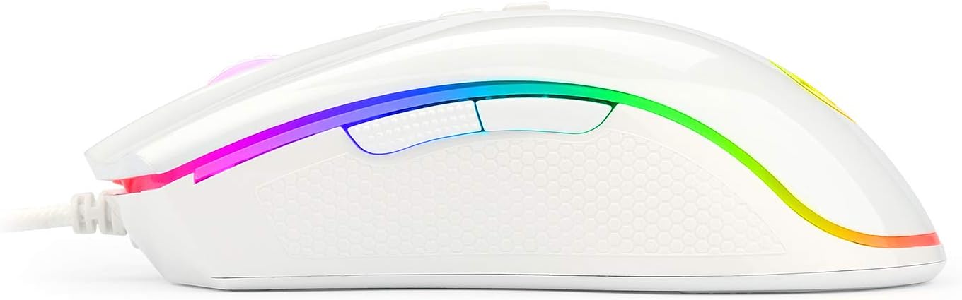Redragon M711W Cobra Chroma White Gaming Mouse with 16.8 Million RGB Color Backlit, 10,000 DPI Adjustable, Comfortable Grip, 7 Programmable Buttons Redragon M711W Cobra Chroma White Gaming Mouse with 16.8 Million RGB Color Backlit, 10,000 DPI Adjustable, Comfortable Grip, 7 Programmable Buttons